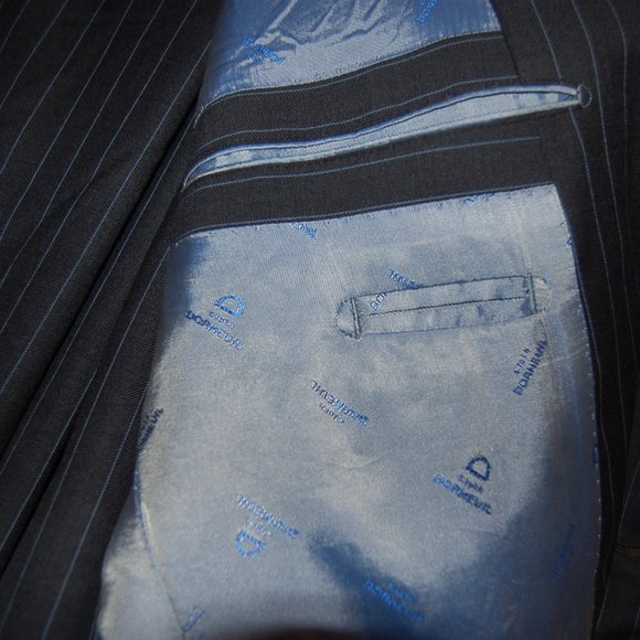 Dormeuil Wool Custom Grey Pin Stripe Suit - Picture 5 of 8